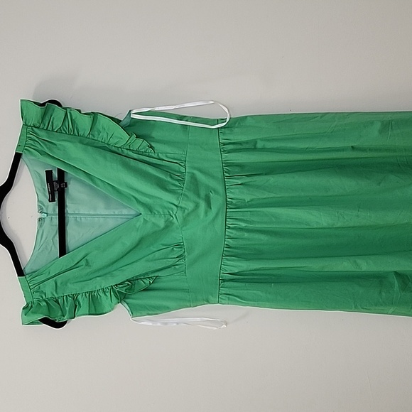 Maggie London Green  V- Neck Sleeveless Solid Maxi  Dress Sz 8 - Picture 4 of 16